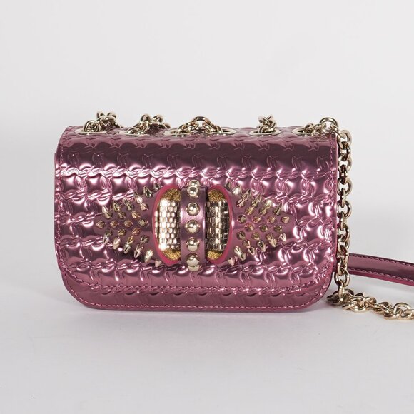 Christian Louboutin Cassis Spikes Sweety Charity Patent Crossbody Bag - Picture 1 of 15